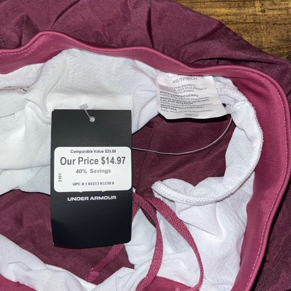 Under Armour Women's Training/Running Shorts Built‎ in Panty XS Purple NWT - Picture 5 of 5